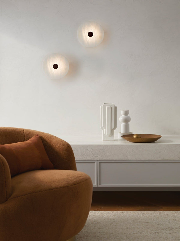 Osten Alabaster Wall Sconce with Colour-Adjustable LED by Beacon Lighting - view 2