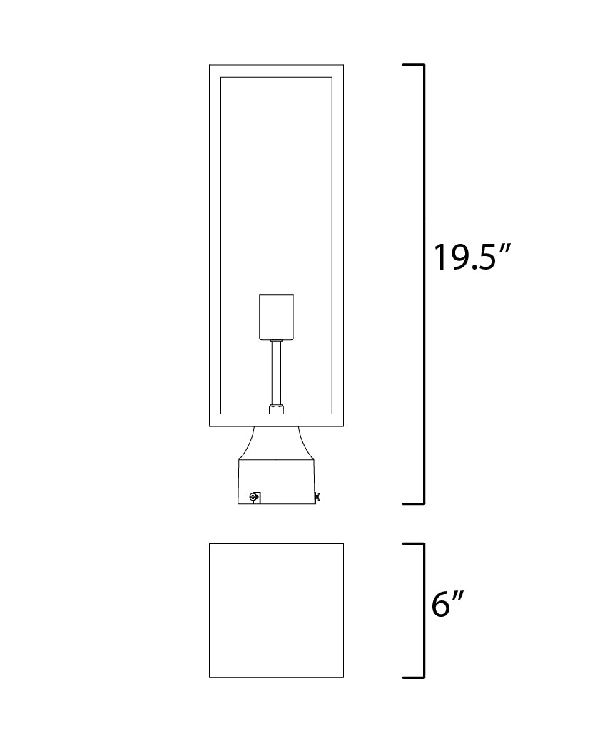 Catalina 1-Light Outdoor Pole/Post Lantern dimensions diagram