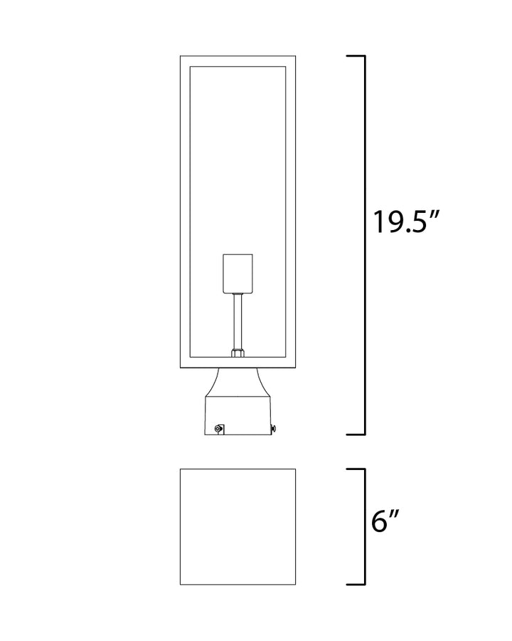 Catalina 1-Light Outdoor Pole/Post Lantern dimensions diagram