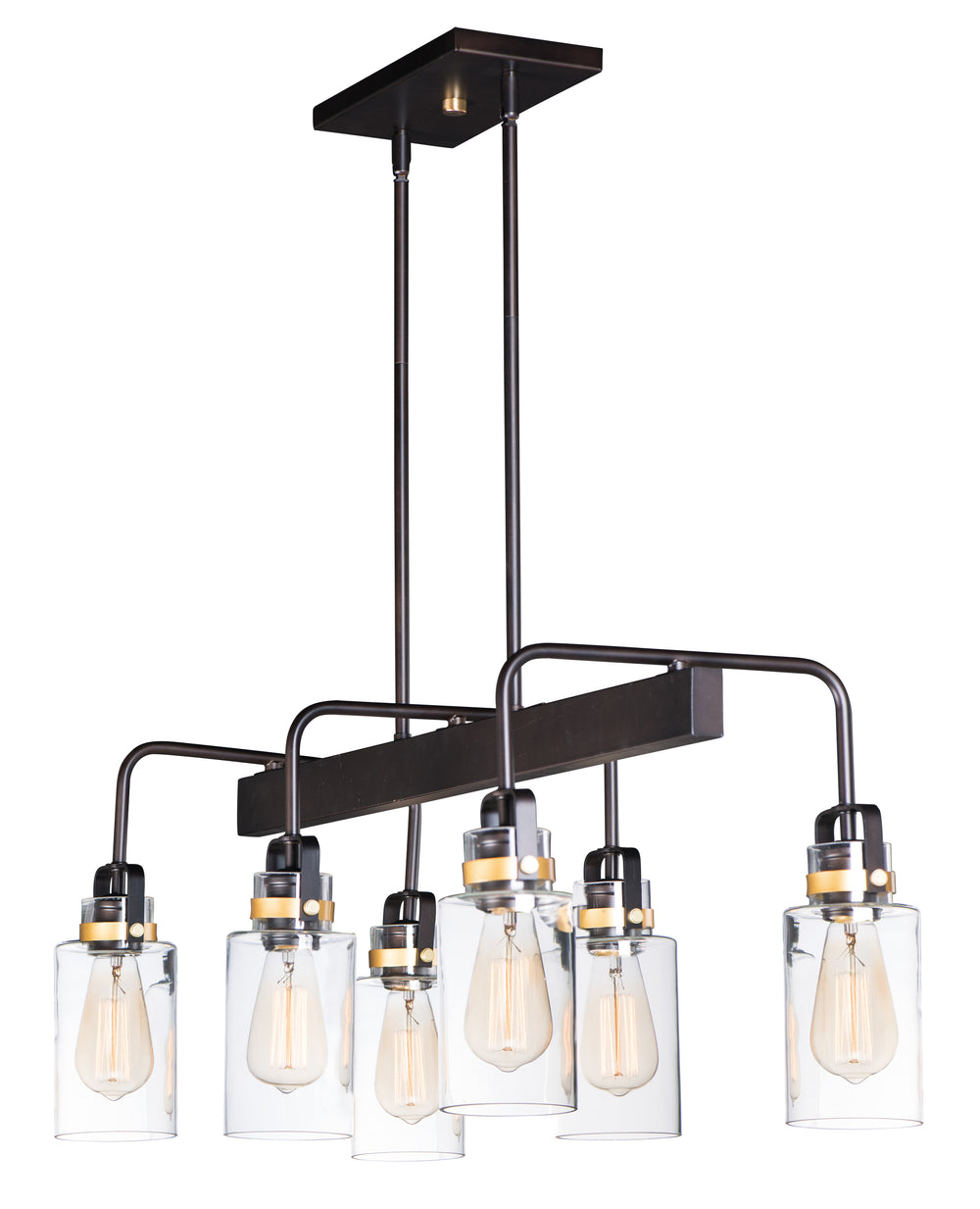 Magnolia 6-Light Linear Pendant, 32" x 15" 6 Light, by Maxim Lighting