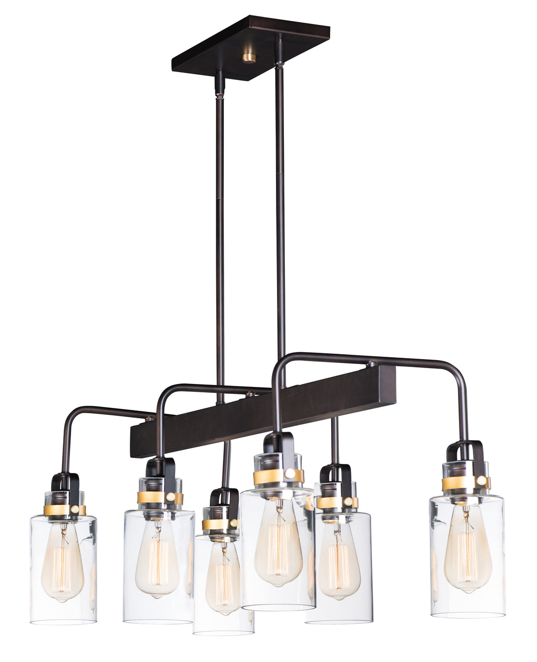Magnolia 6-Light Linear Pendant, 32" x 15" 6 Light, by Maxim Lighting
