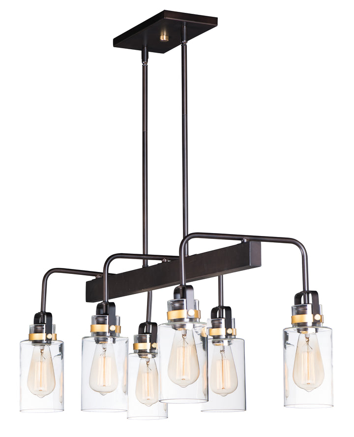 Magnolia 6-Light Linear Pendant, 32" x 15" 6 Light, by Maxim Lighting