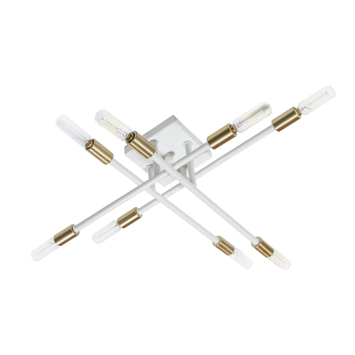 Barcelona 8-Light Semi-Flush Mount in Matte White and Soft Gold by Russell