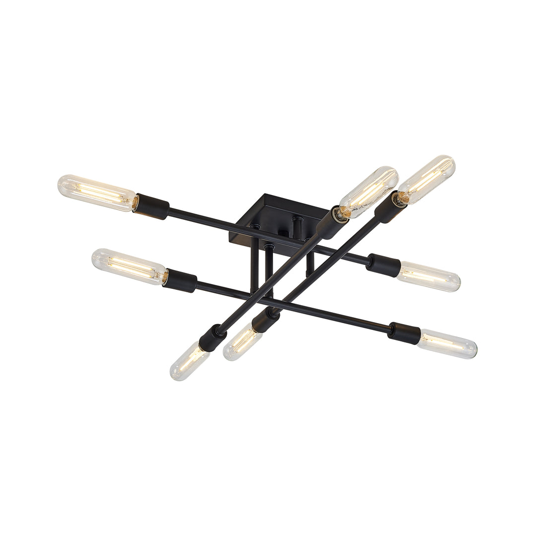 Barcelona 8-Light Semi-Flush Mount in Black by Russell