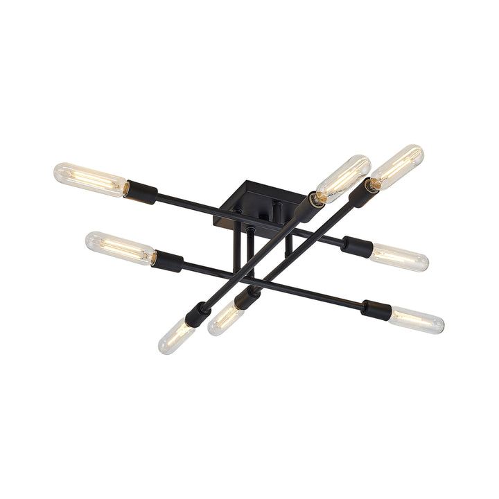 Barcelona 8-Light Semi-Flush Mount in Black by Russell