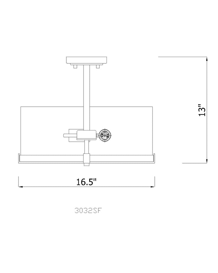 Callista - 3 Light Semi-Flush Mount