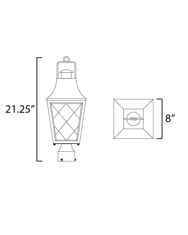 Storybook 1-Light Outdoor Post dimensions diagram