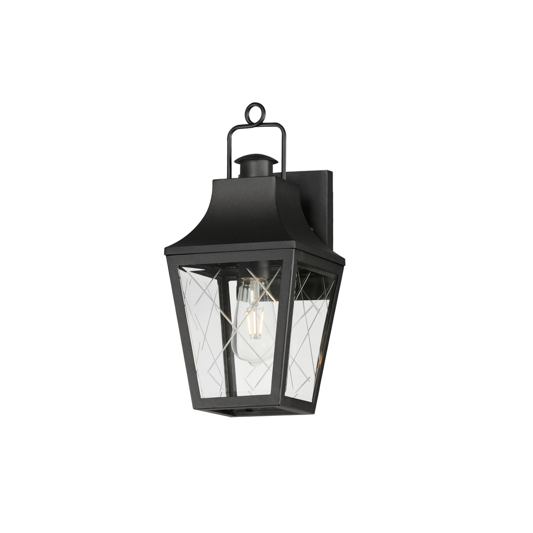 Storybook 1-Light Outdoor Small Wall Sconce Black