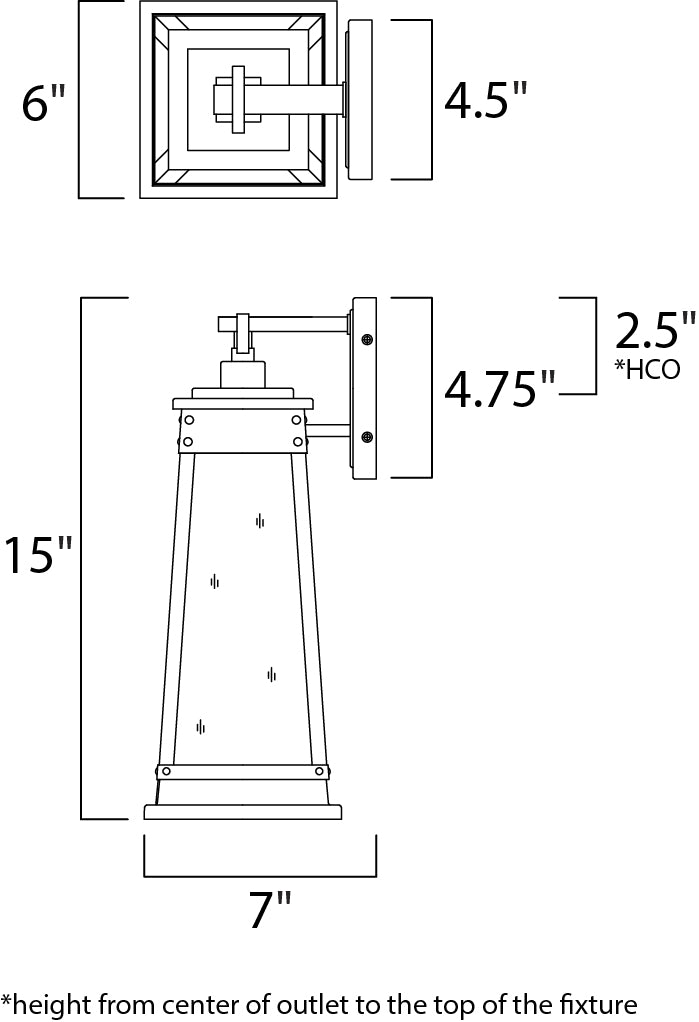 Schooner 1-Light Outdoor Sconce dimensions diagram