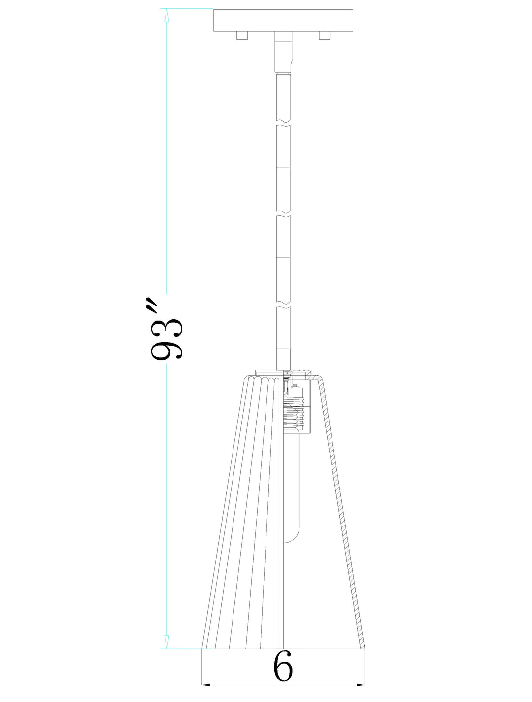 Farrell - 1 Light Pendant (3043P6-ROD)