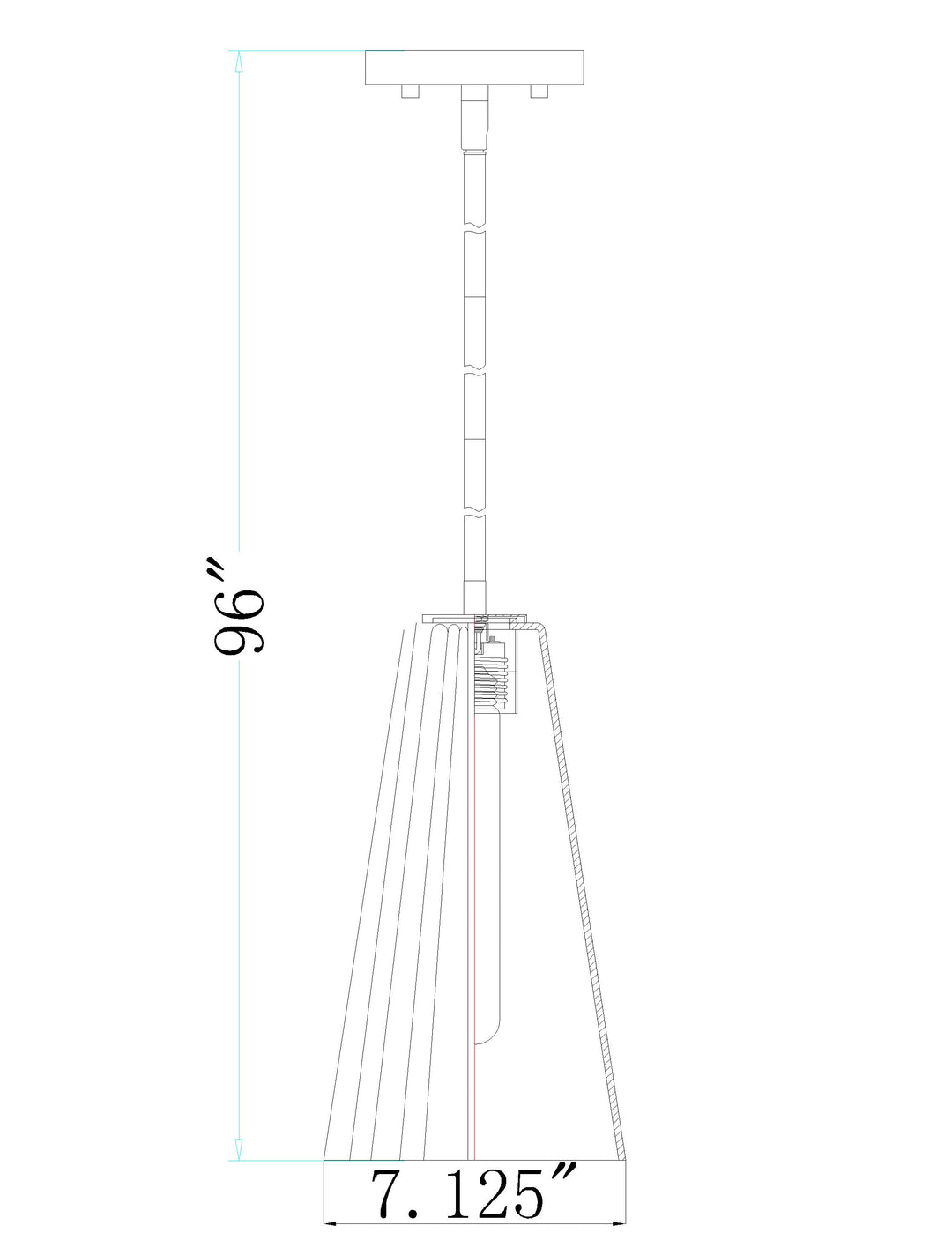 Farrell - 1 Light Pendant (3043P7-ROD)