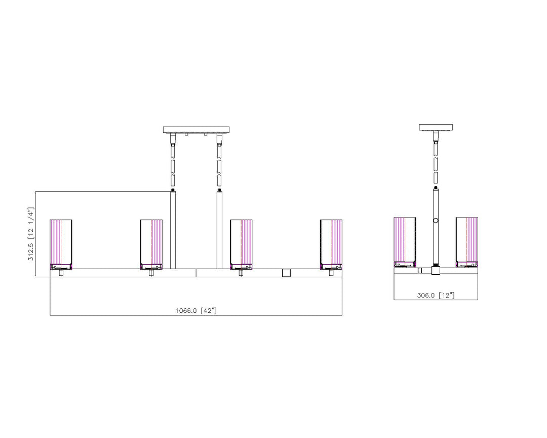 Danica - 8 Light Linear Chandelier