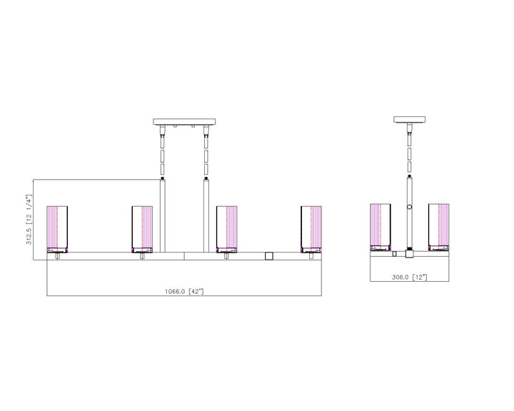 Danica - 8 Light Linear Chandelier