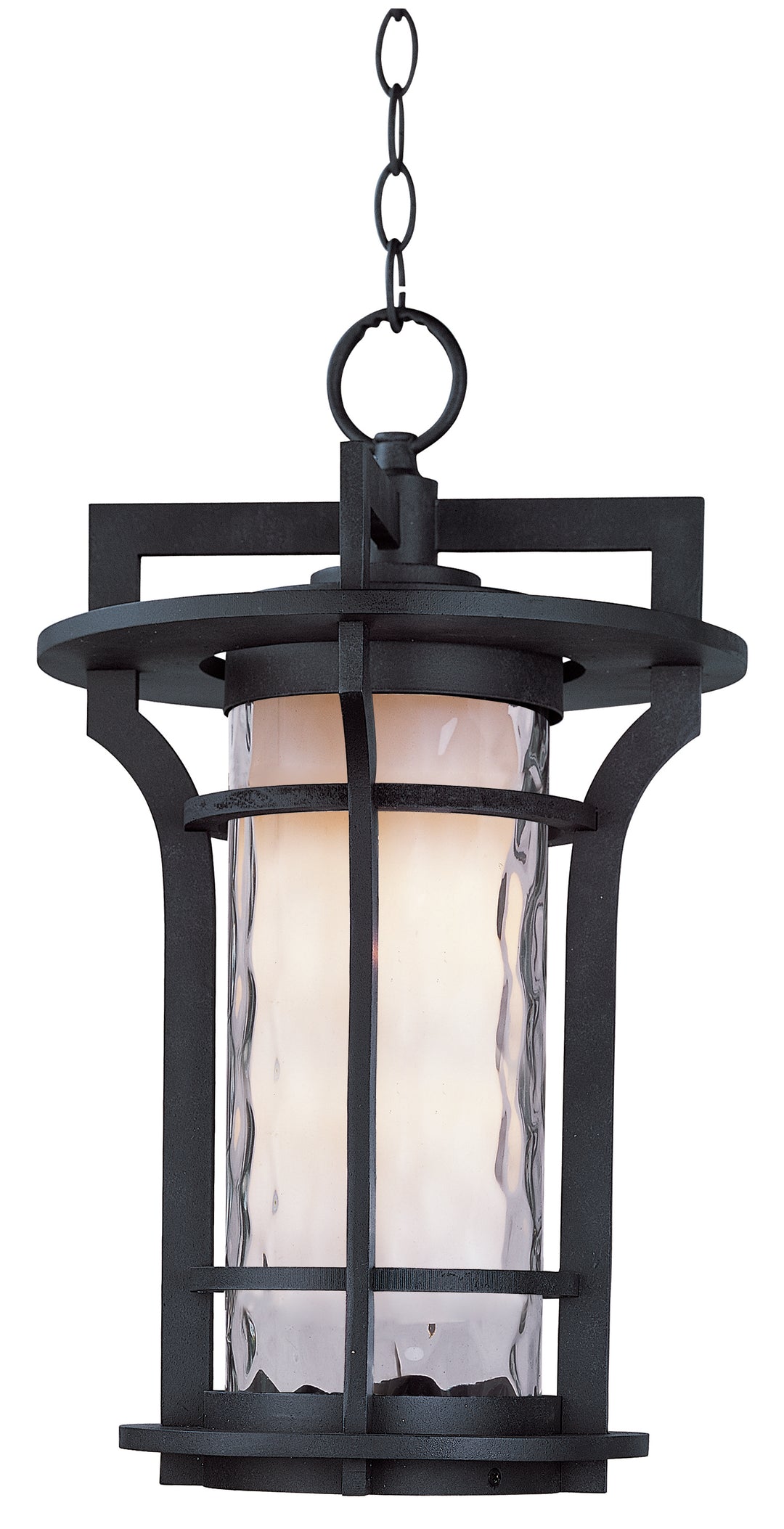 Oakville 1-Light Outdoor Hanging Lantern Black Organza
