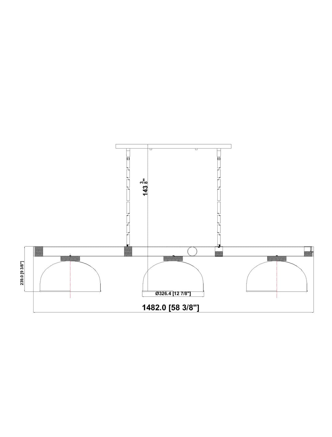 Vanguard - 3 Light Billiard Light (3050-3MB-RB-D13MB)