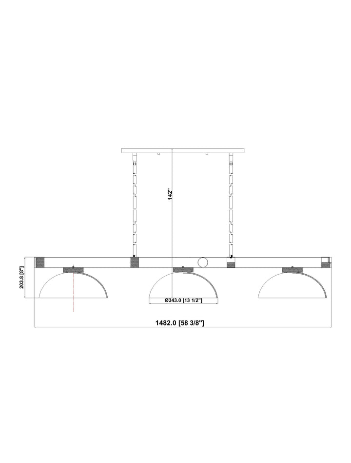 Vanguard - 3 Light Billiard Light (3050-3MB-RB-DWL14)