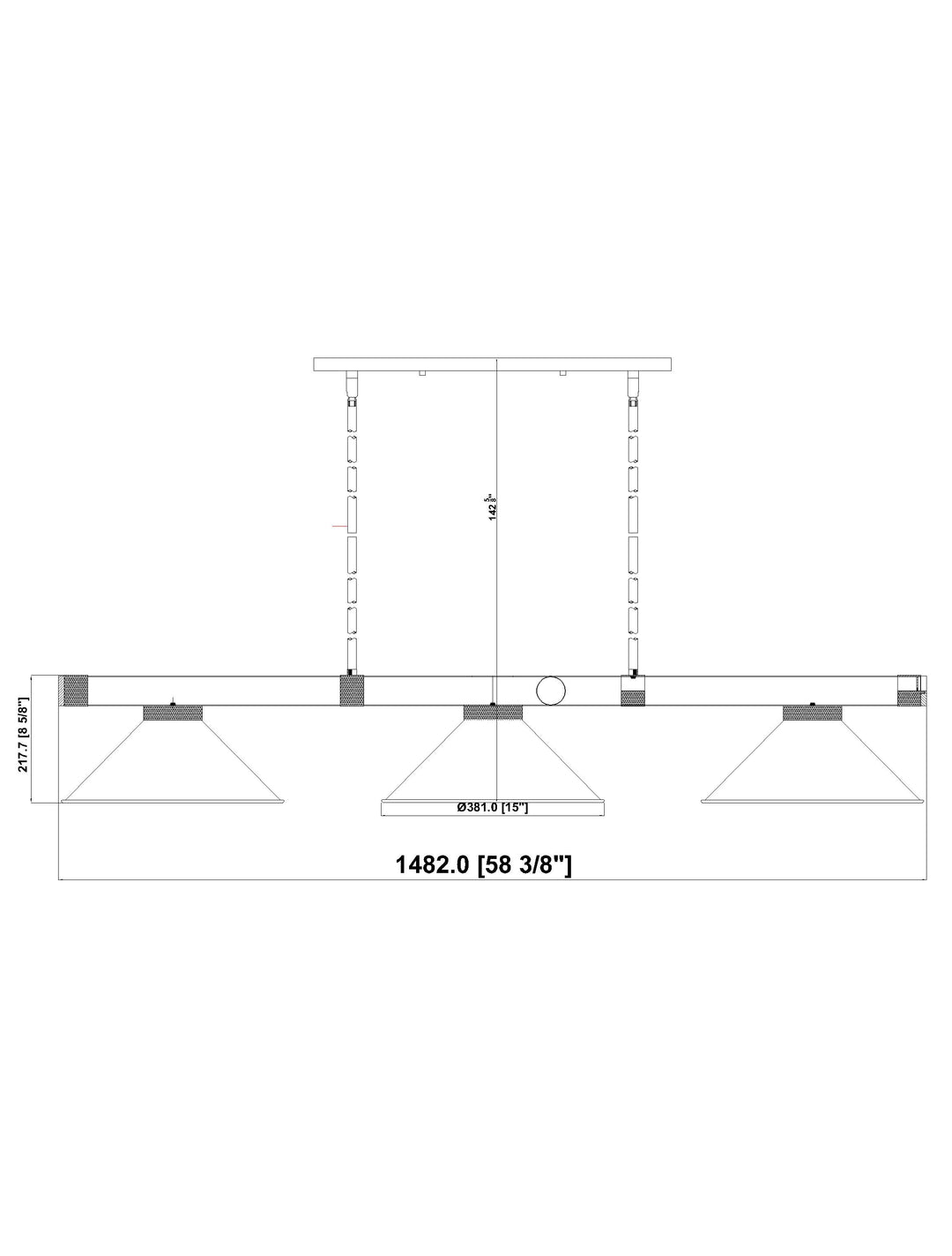 Vanguard - 3 Light Billiard Light (3050-3RB-MB15)