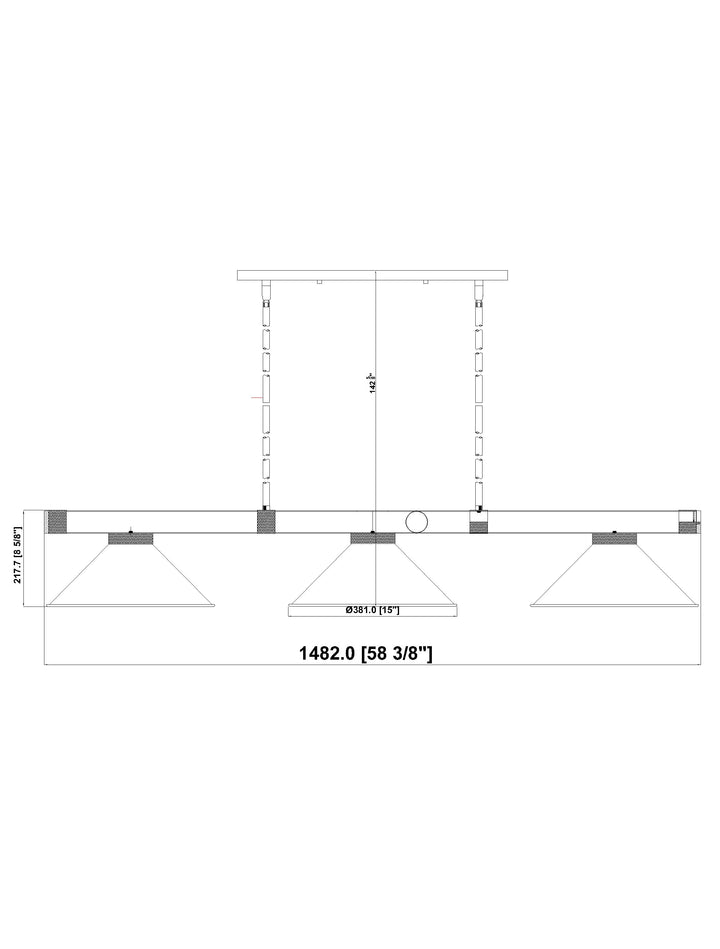 Vanguard - 3 Light Billiard Light (3050-3RB-MB15)