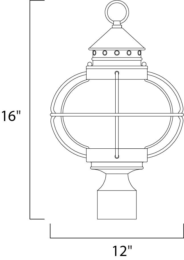 Portsmouth 3-Light Outdoor Pole/Post Lantern dimensions diagram