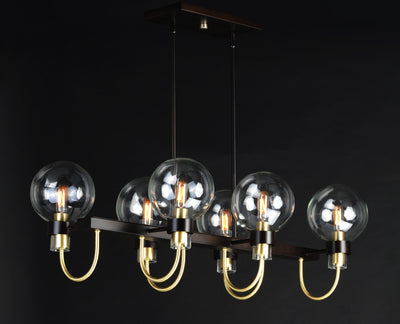 Bauhaus - 6 Light Linear Chandelier