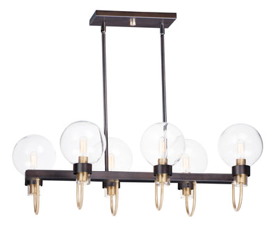 Bauhaus - 6 Light Linear Chandelier