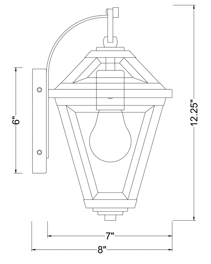 Prism Outdoor Wall Sconce dimensions diagram