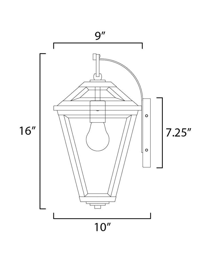Prism Outdoor Wall Sconce dimensions diagram