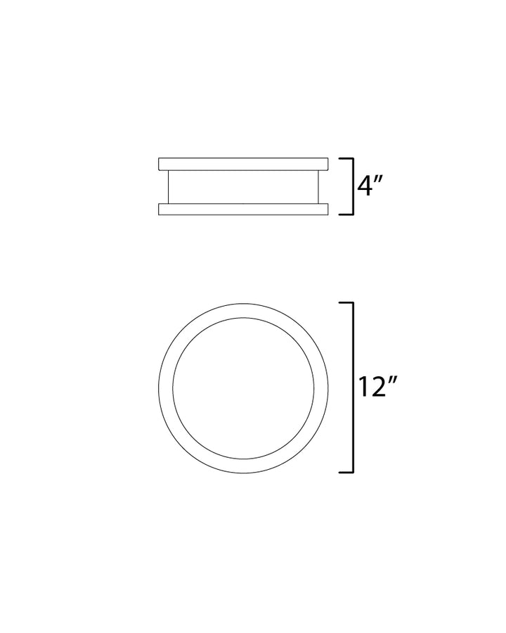 Oxford Outdoor 3-Light Flush Mount dimensions diagram