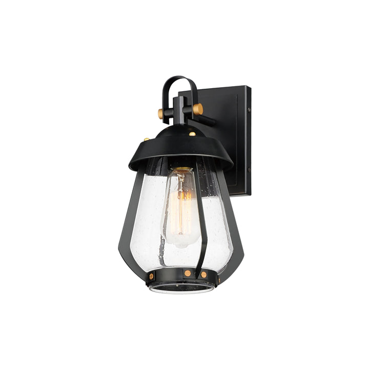 Mariner Small Outdoor Sconce Black / Antique Brass