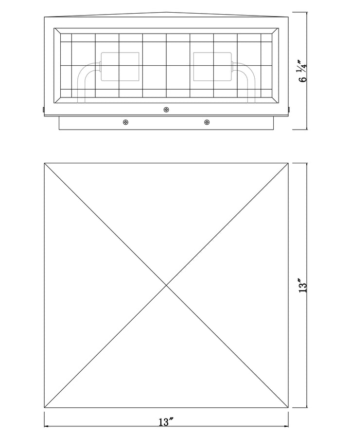 Magnus 2-Light Deck Lantern dimensions diagram