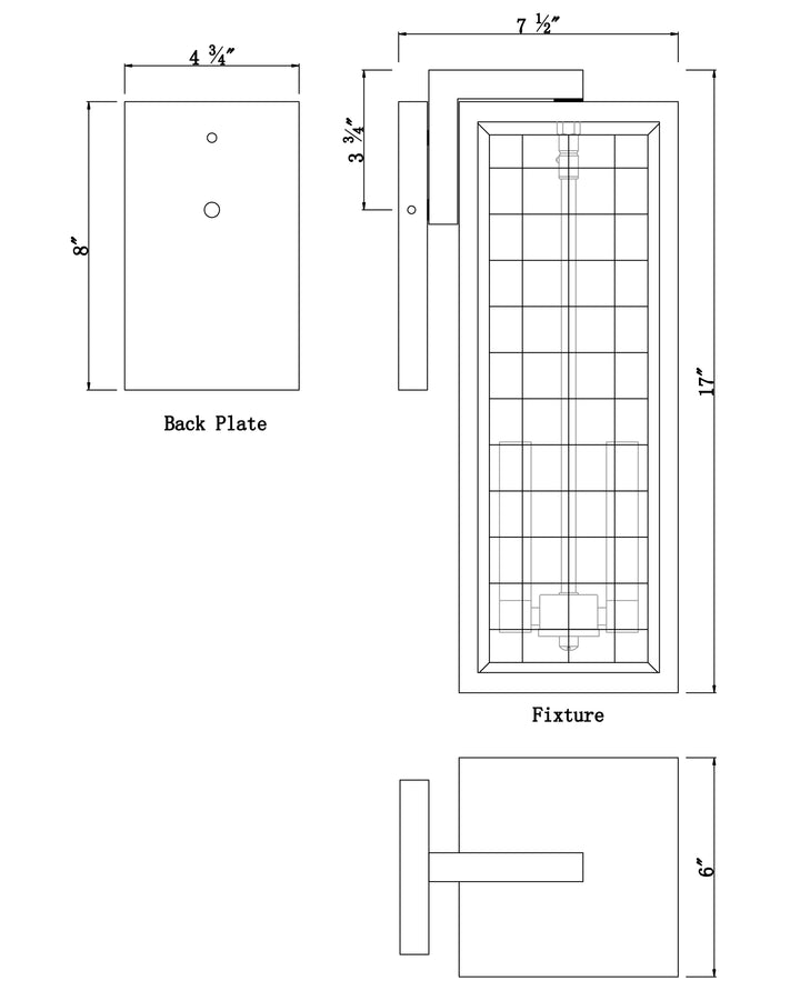 Magnus Outdoor Wall Sconce dimensions diagram