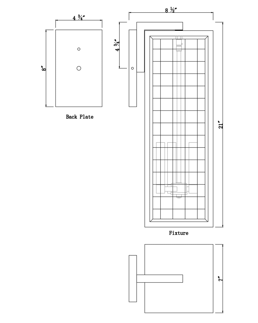 Magnus Outdoor Wall Sconce dimensions diagram