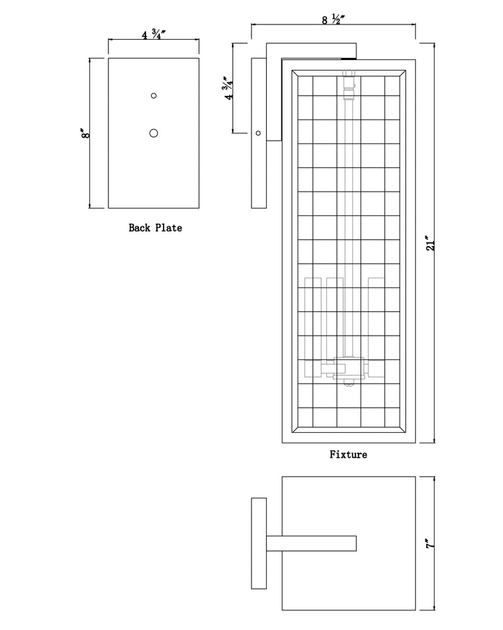 Magnus Outdoor Wall Sconce dimensions diagram