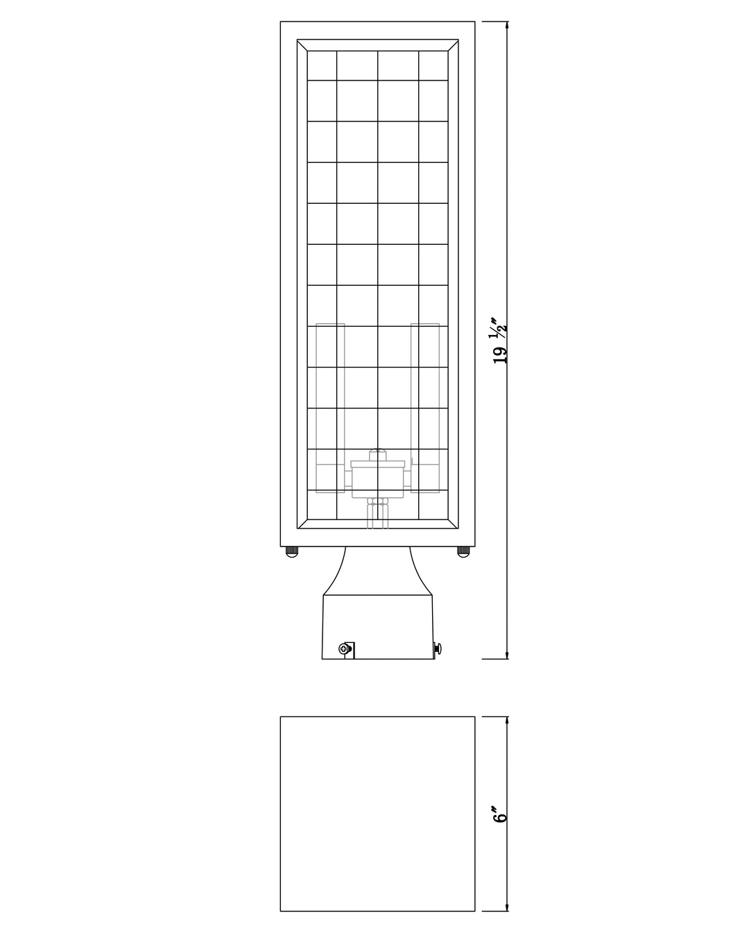 Magnus Outdoor Post Lantern dimensions diagram