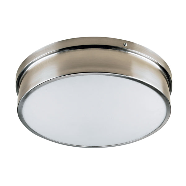 Lunette 3-Light Flush Mount in Brushed Chrome by Russell