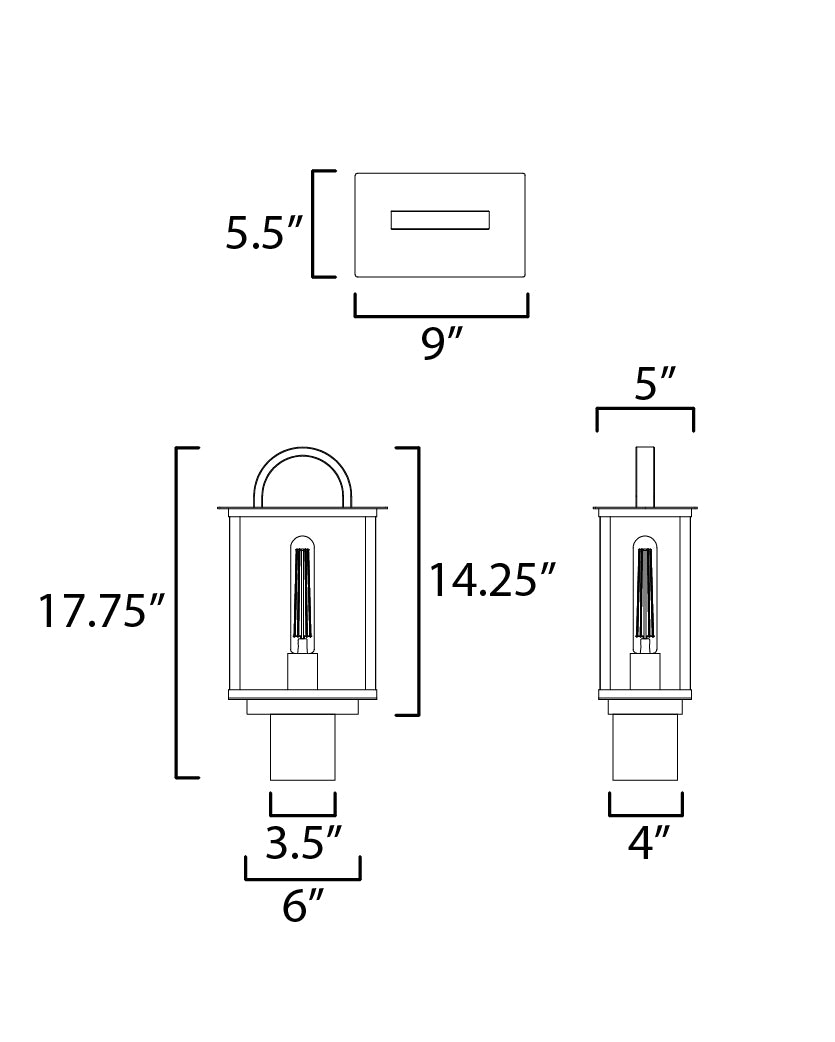Manchester Deck/Post dimensions diagram