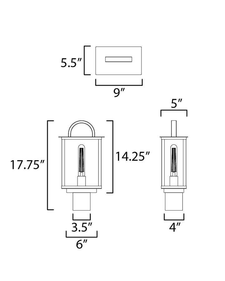 Manchester Deck/Post dimensions diagram