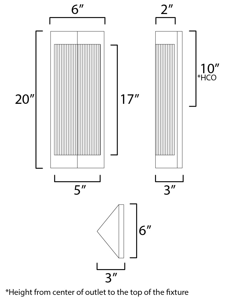 Triform Outdoor Wall Sconce dimensions diagram