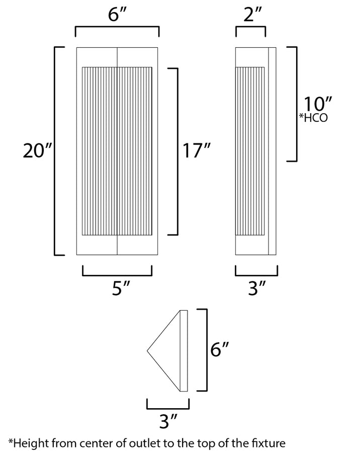 Triform Outdoor Wall Sconce dimensions diagram