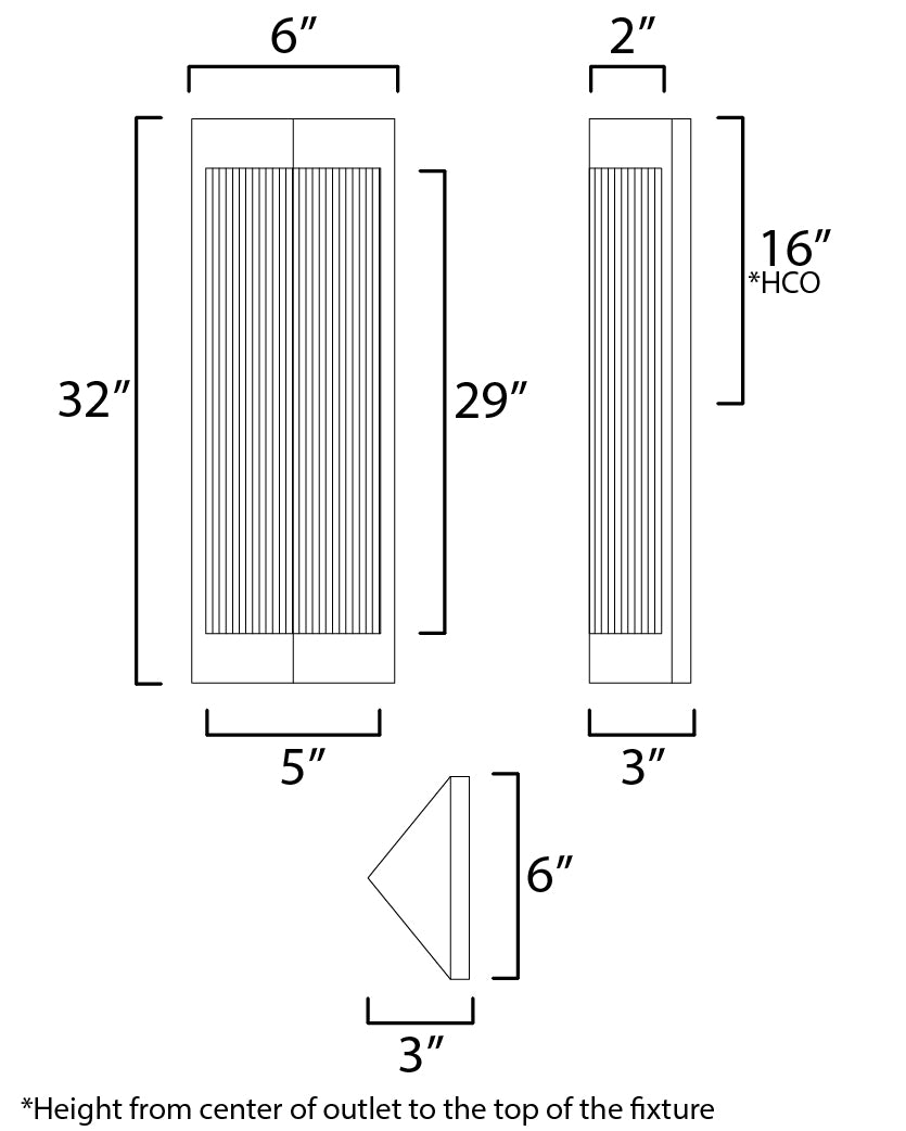 Triform Outdoor Wall Sconce dimensions diagram