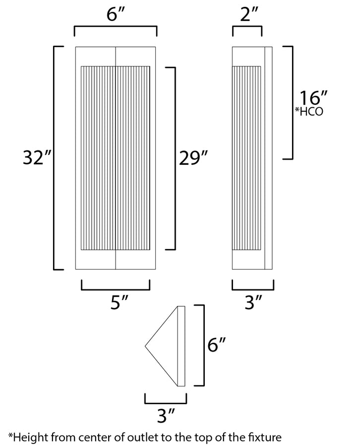 Triform Outdoor Wall Sconce dimensions diagram