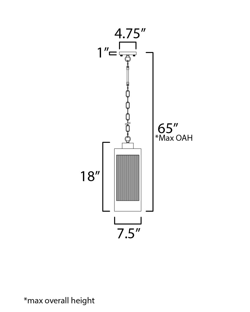 Triform Outdoor Pendant dimensions diagram