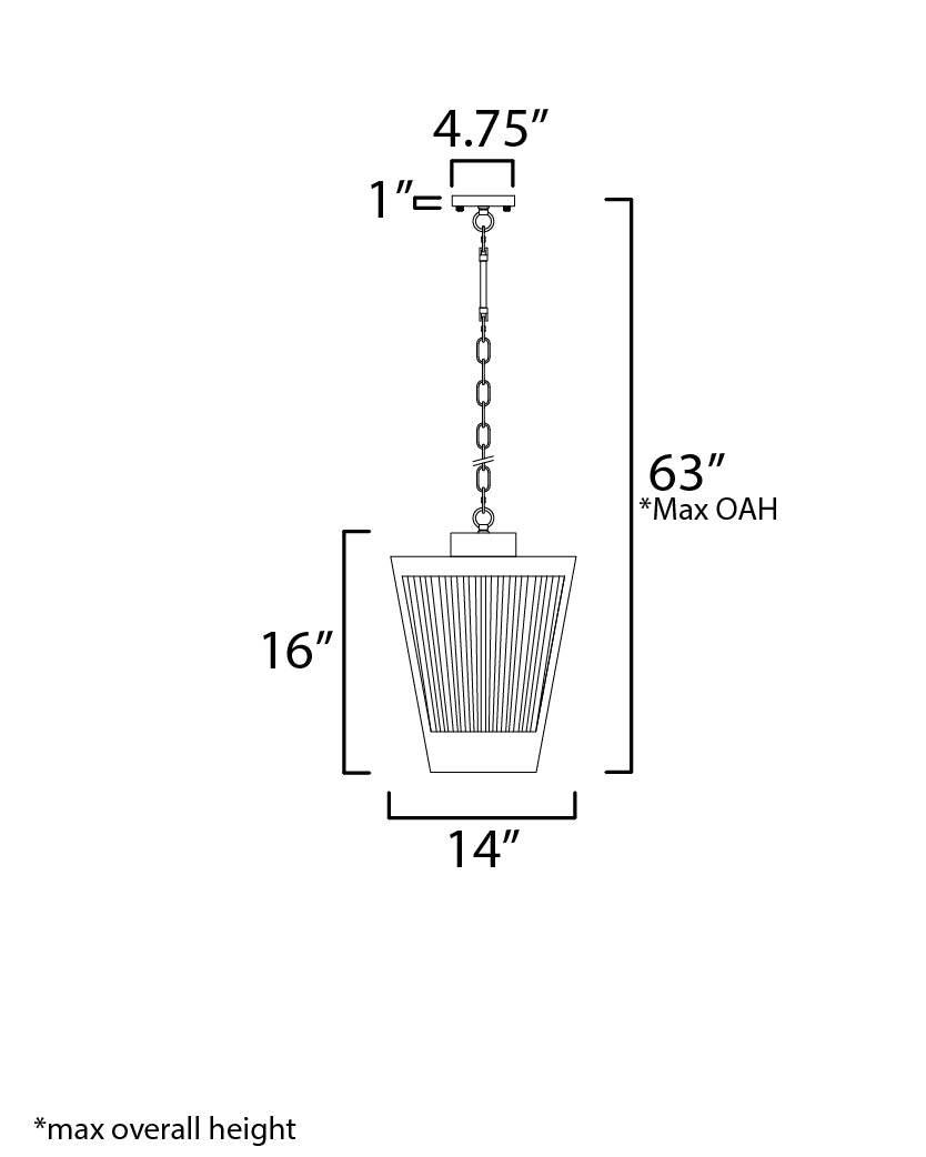 Triform Outdoor Pendant dimensions diagram