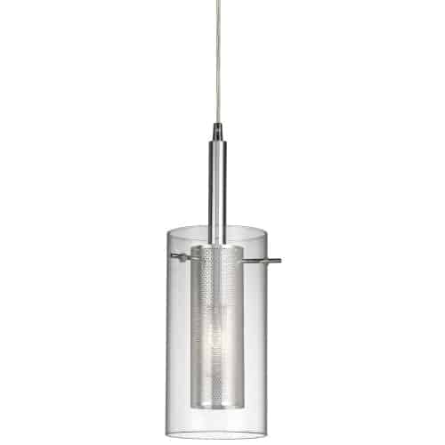 Percy 1 Light Metal and Glass Pendant by Dainolite