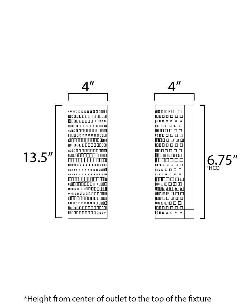 Hatcher 1-Light Wall Sconce dimensions diagram