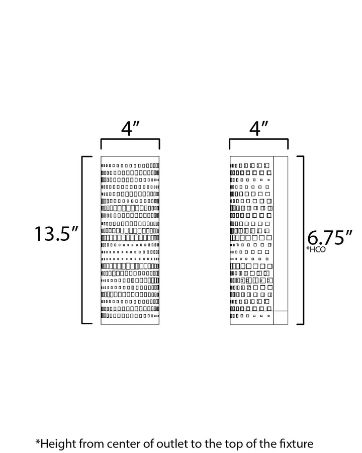 Hatcher 1-Light Wall Sconce dimensions diagram