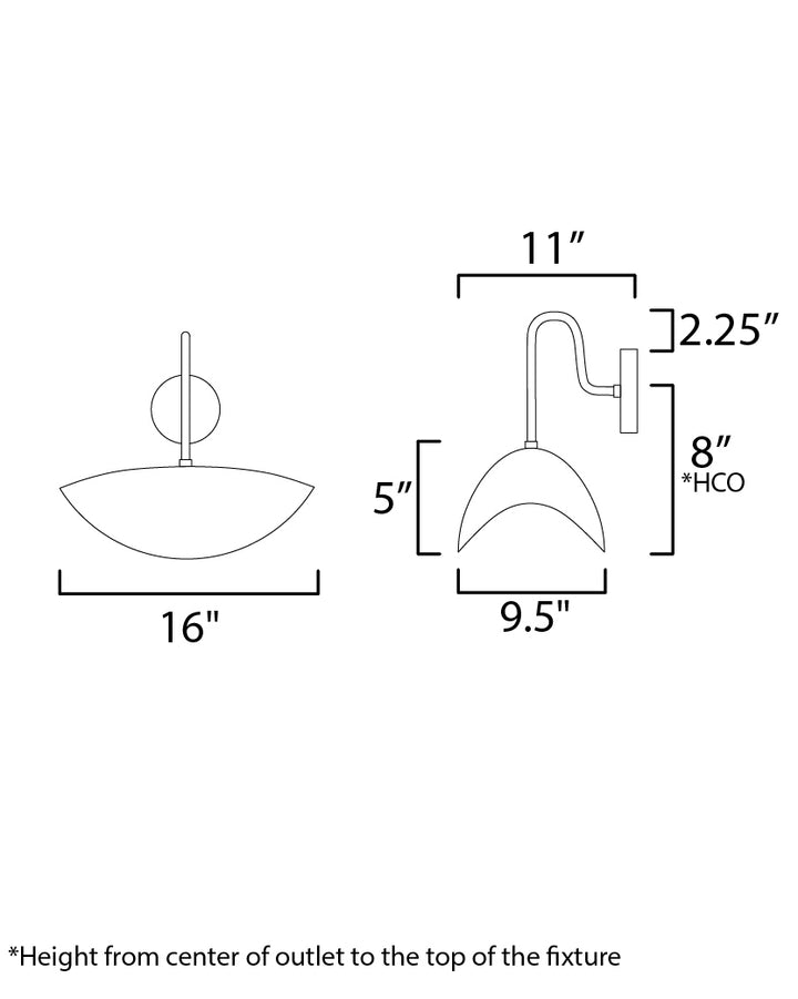 Denarii Wall Sconce dimensions diagram