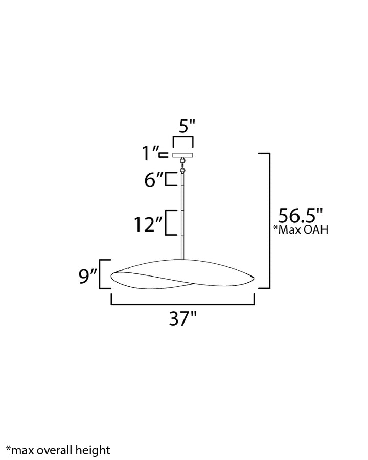 Denarii Iron Pendant dimensions diagram