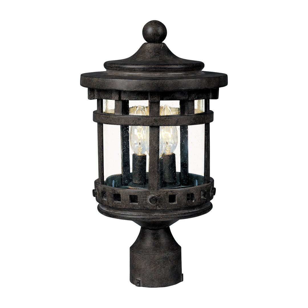 Santa Barbara Cast 3-LT Outdoor Pole/Post Lantern Sienna
