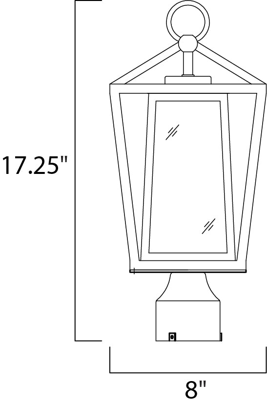 Artisan 1-Light Outdoor Post Lamp dimensions diagram